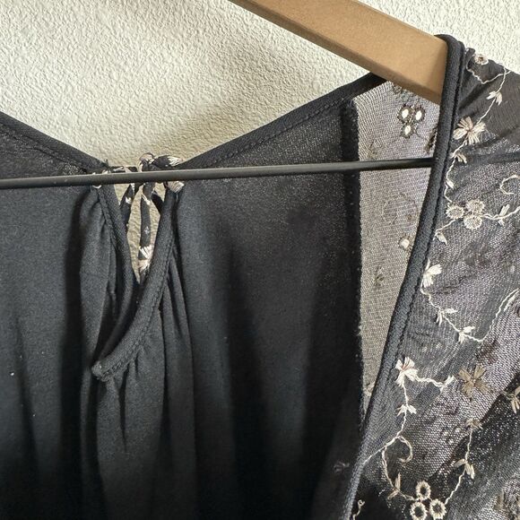 Vtg 90s Sheer Floral Mesh Top Womens‎ Small Floral Phoebe Friends Fairy Grunge - Picture 12 of 16